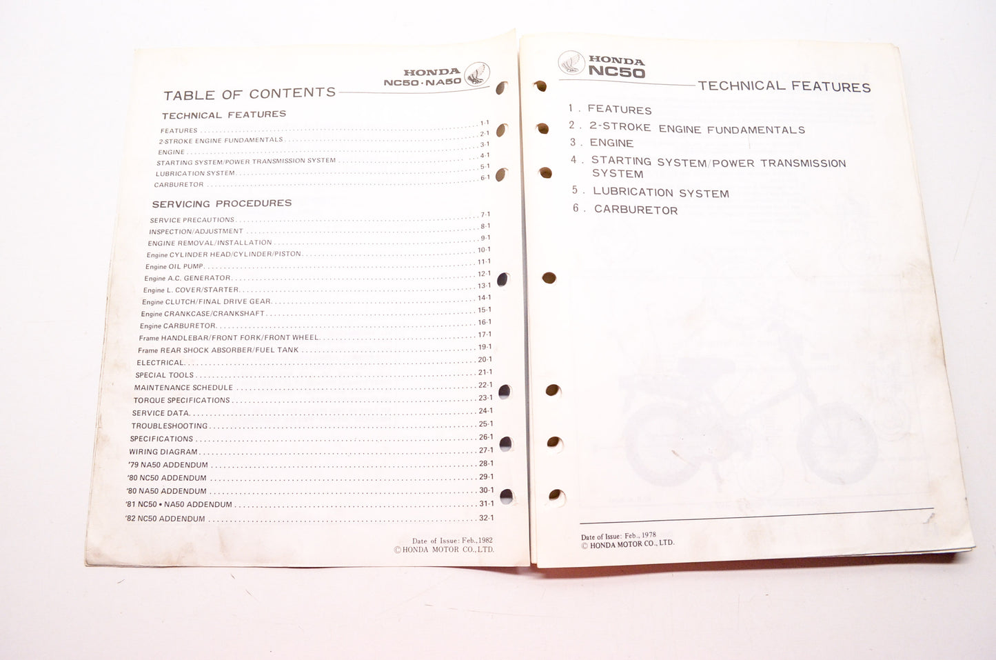 Honda Shop Service Repair Manual NC50 Express 77-82 NA50 Express II 79-81
