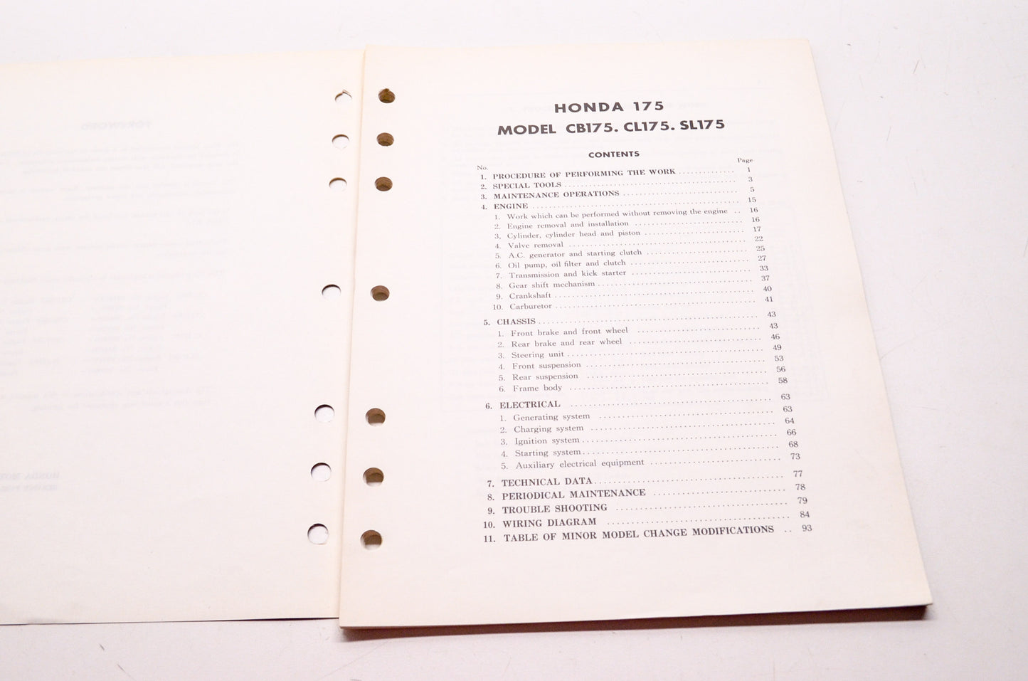 Honda Shop Service Repair Manual 175 CB175 CL175 SL175