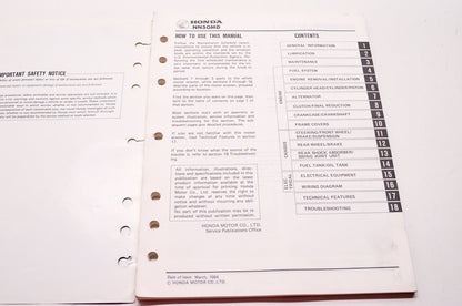 OEM Honda 61GK000 NN50MD'84 Service Manual