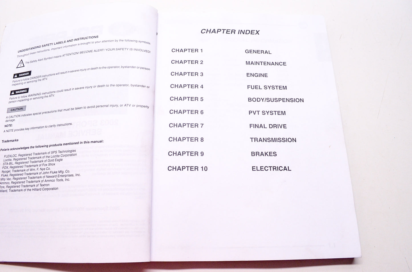 OEM Polaris 9918066 2003 Sportsman 600/700 Shop Service Repair Manual