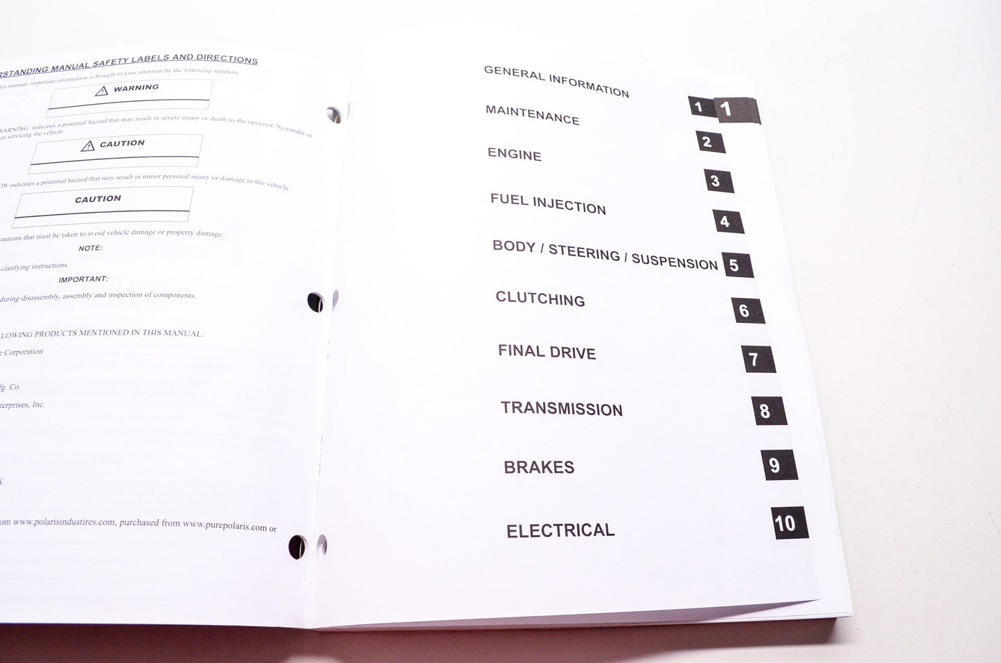 OEM Polaris 9921278 Service Manual 08 RZR 800 EFI