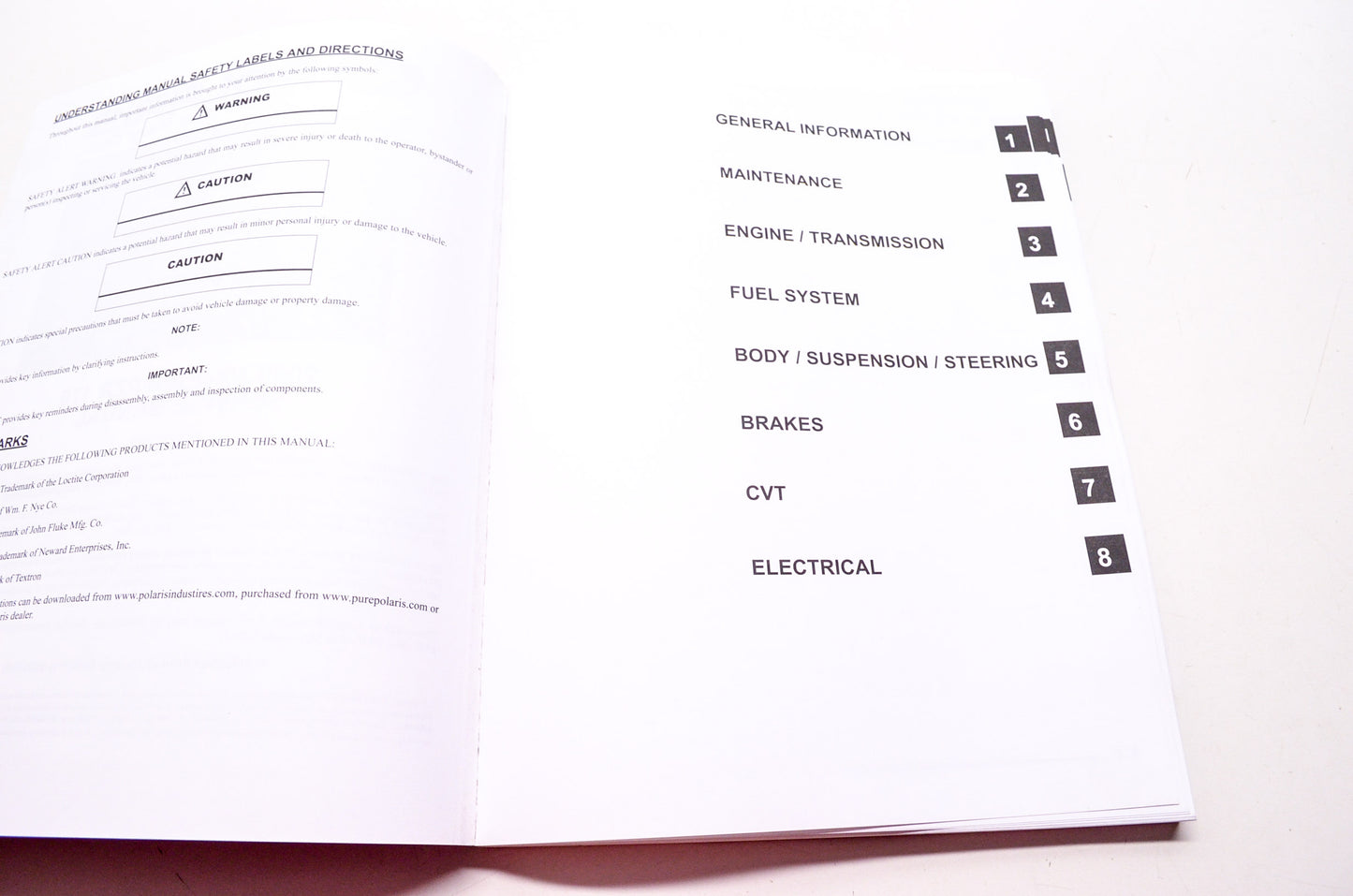 OEM Polaris 9922134 Service Manual 09 Ranger ZR 170