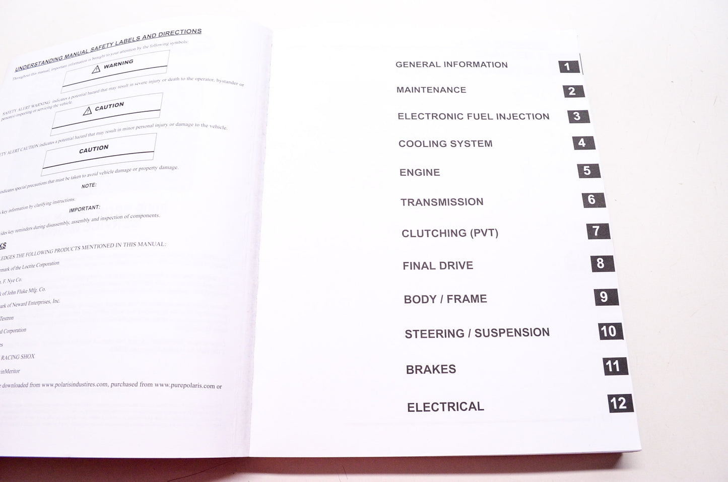 OEM Polaris 9921830 Service Manual 09 Sportsman Xp 550