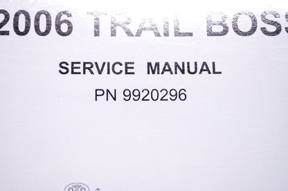 OEM Polaris 9920296 Service Manual 06 Trail Boss 330