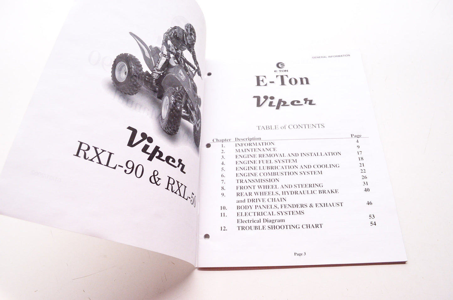 E-Ton America Viper RXL-50/90 Shop Service Repair Manual