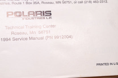 OEM Polaris 9912004 Service Manual ATV (85-95) VOL.1