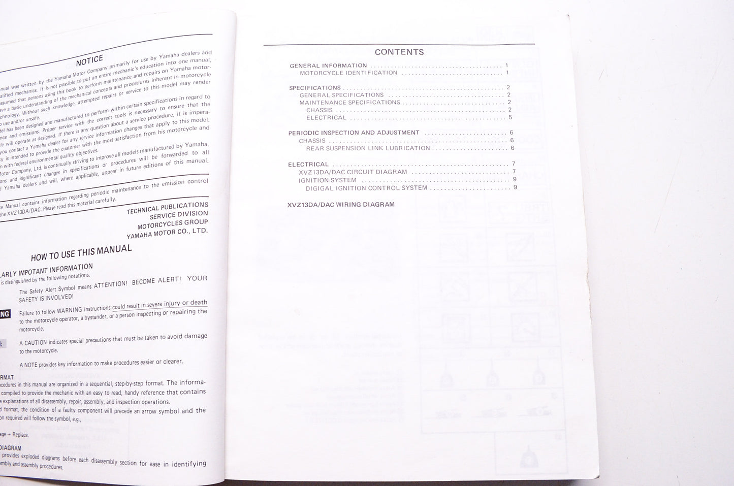 Yamaha XVZ 13 D (S-A) Genuine Shop Service Repair Manual