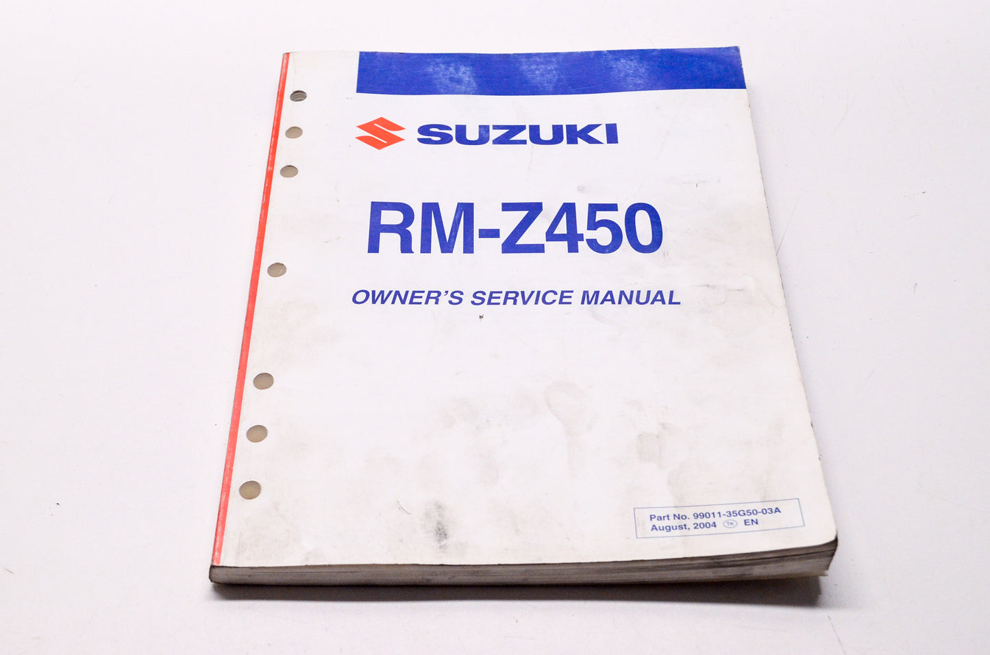 OEM Suzuki 99011-35G50-03A Owner's & Service Manual RM-Z450K5