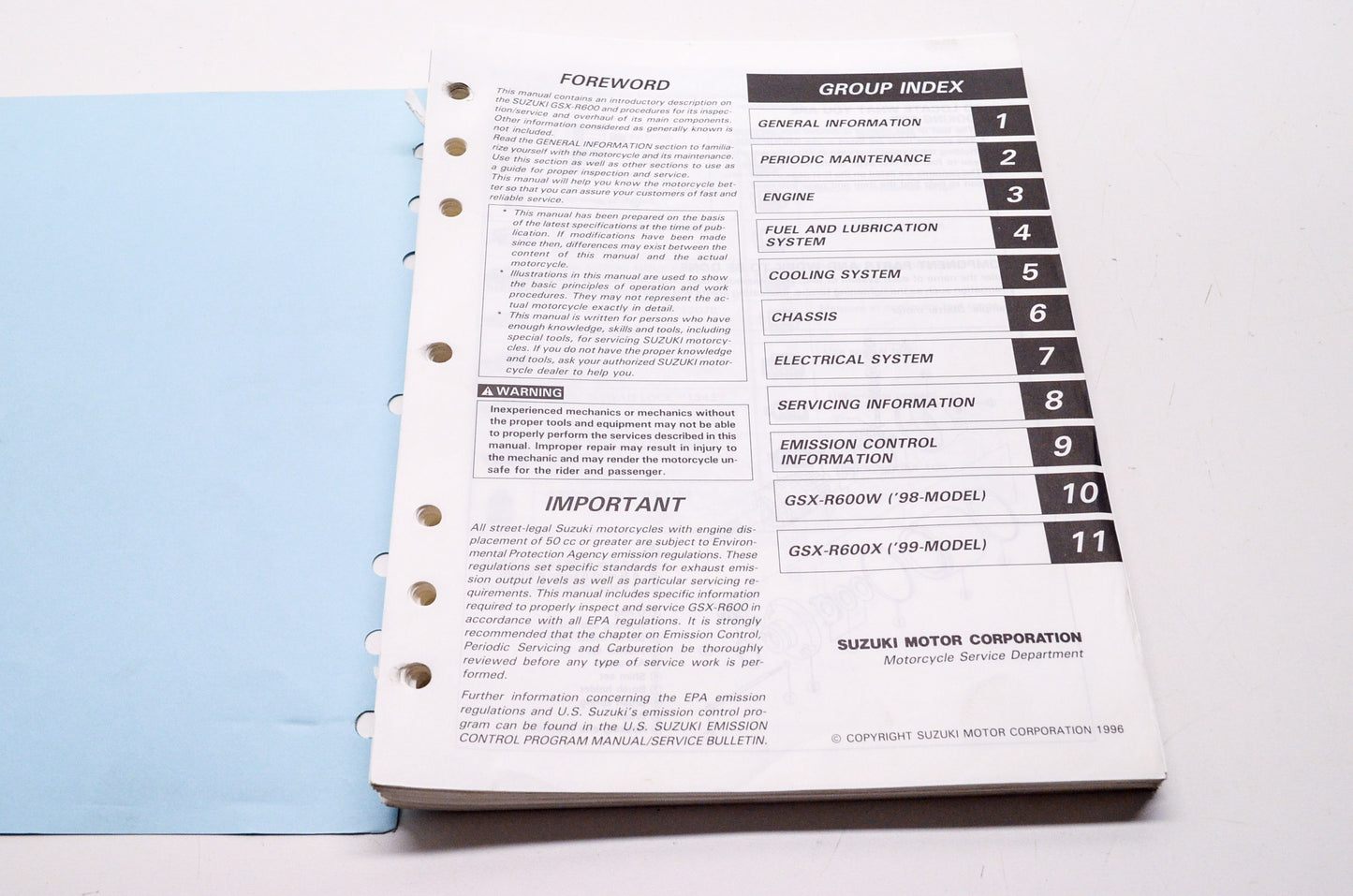 OEM Suzuki 99500-35062-03E GSX-R600 Service Manual