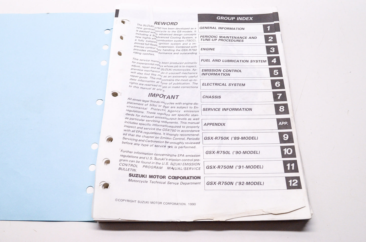 OEM Suzuki 99500-37056-03E GSX-R750 1988-9 Service Manual