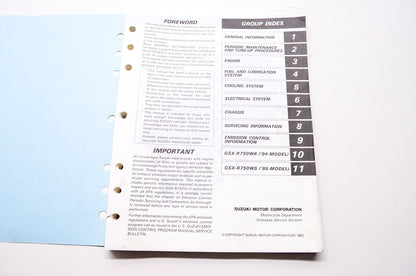 OEM Suzuki 99500-37073-03E GSX-R750W Service Manual