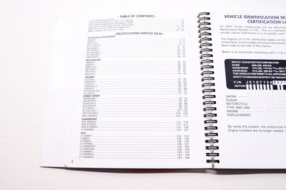 OEM Suzuki 99923-32003 Motorcycle & ATV Ready Reference Manual 2003 'K3' Models