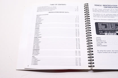OEM Suzuki 99923-32001 Motorcycle & ATV Ready Reference Manual 2001 'K1' Models
