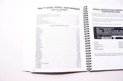 OEM Suzuki 99923-32000 Motorcycle & ATV Ready Reference Manual 2000 'Y' Models
