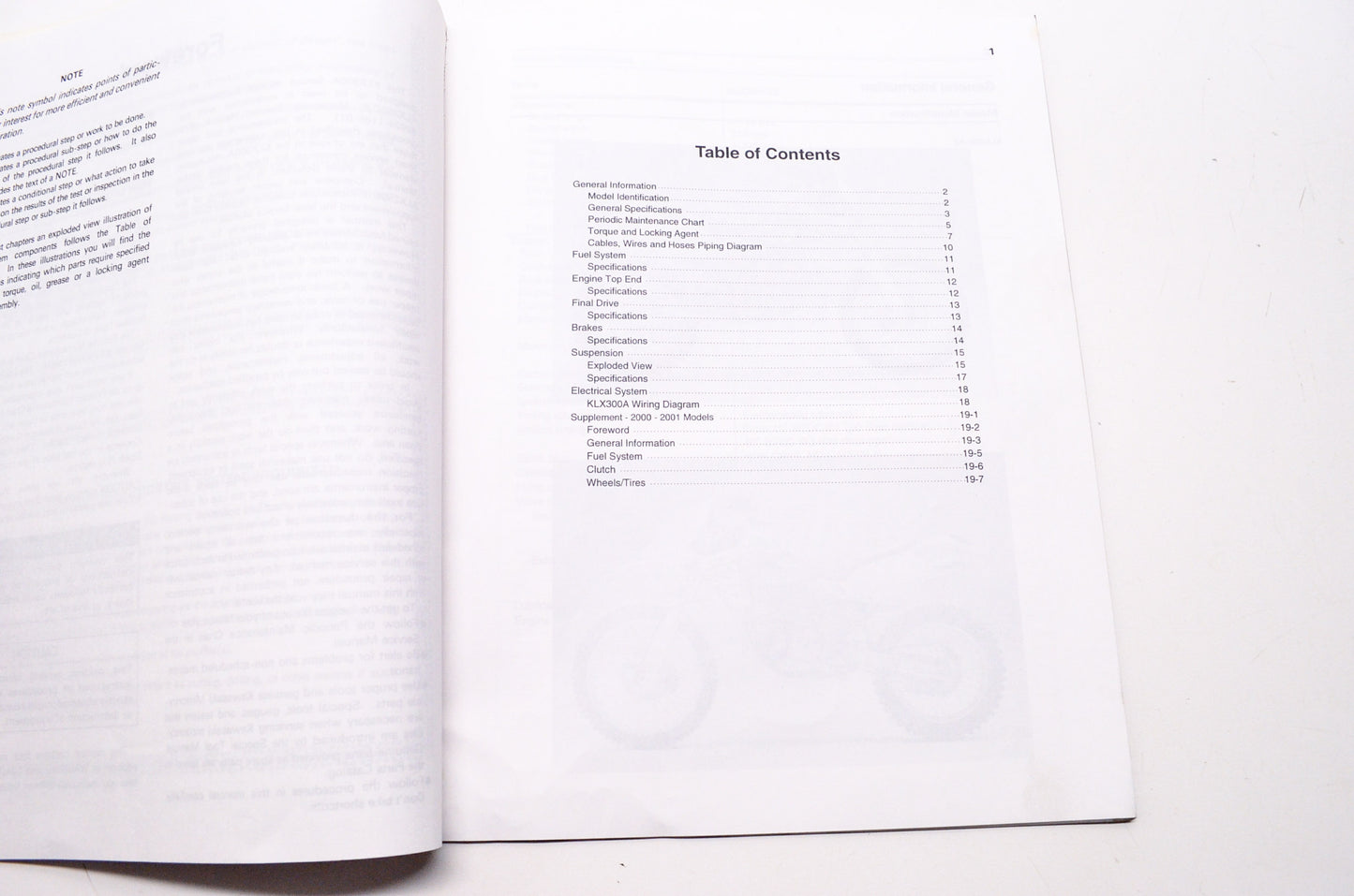 OEM Kawasaki 99924-1200-54 Service Manual Supplement KLX300A
