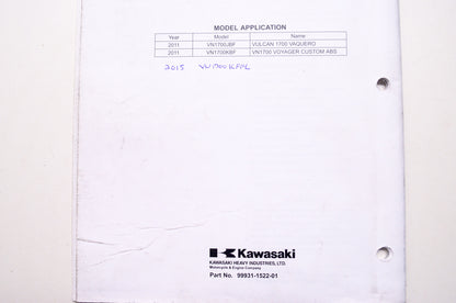 OEM Kawasaki 99931-1522-01 Assembly & Preparation Manual VN1700J/K