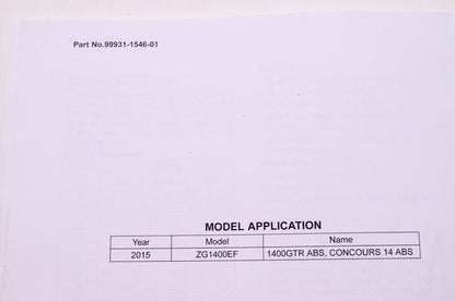 OEM Kawasaki 99931-1546-01 Assembly & Preparation Manual ZG1400E