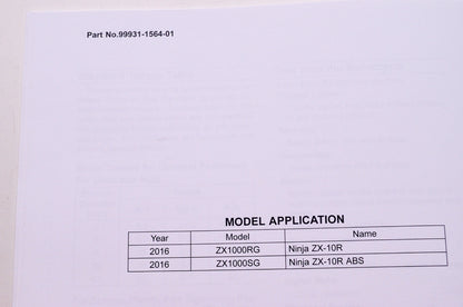 Ninja ZX-10R ABS Motorcycle Assembly & Preparation Manual