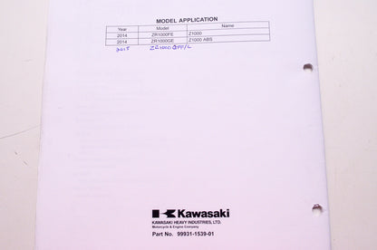 OEM Kawasaki 99931-1539-01 Assembly & Preparation Manual ZR1000F/G