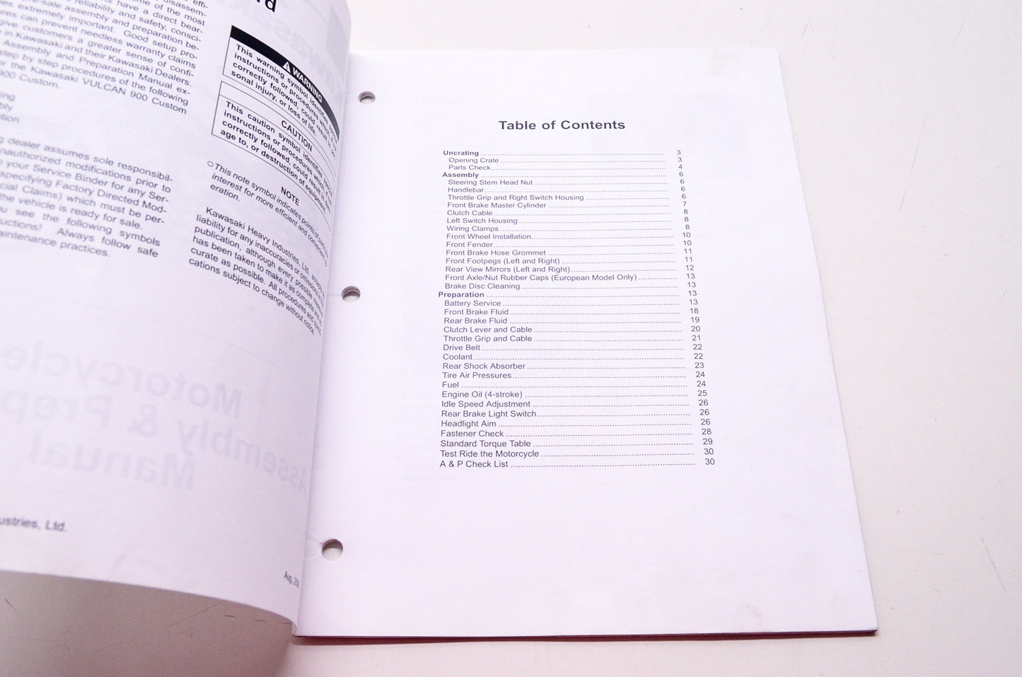 OEM Kawasaki 99931-1469-01 Assembly & Preparation Manual VN900C