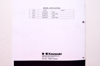 Kawasaki Z800 ABS Motorcycle Assembly & Preparation Manual