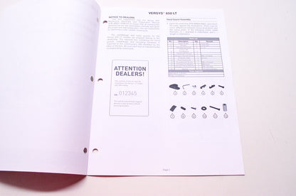 Kawasaki Versys 650 LT Motorcycle Assembly & Preparation Manual Supplement