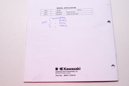 OEM Kawasaki 99931-1534-01 Assembly & Preparation Manual ZX636E/F