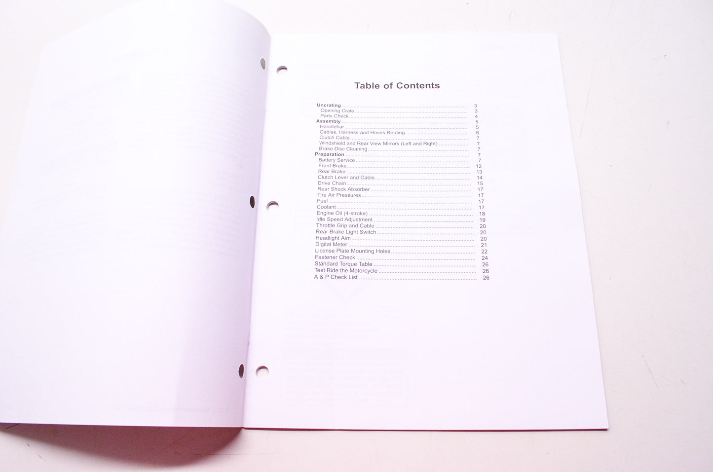 Kawasaki Ninja 300 ABS Motorcycle Assembly & Preparation Manual