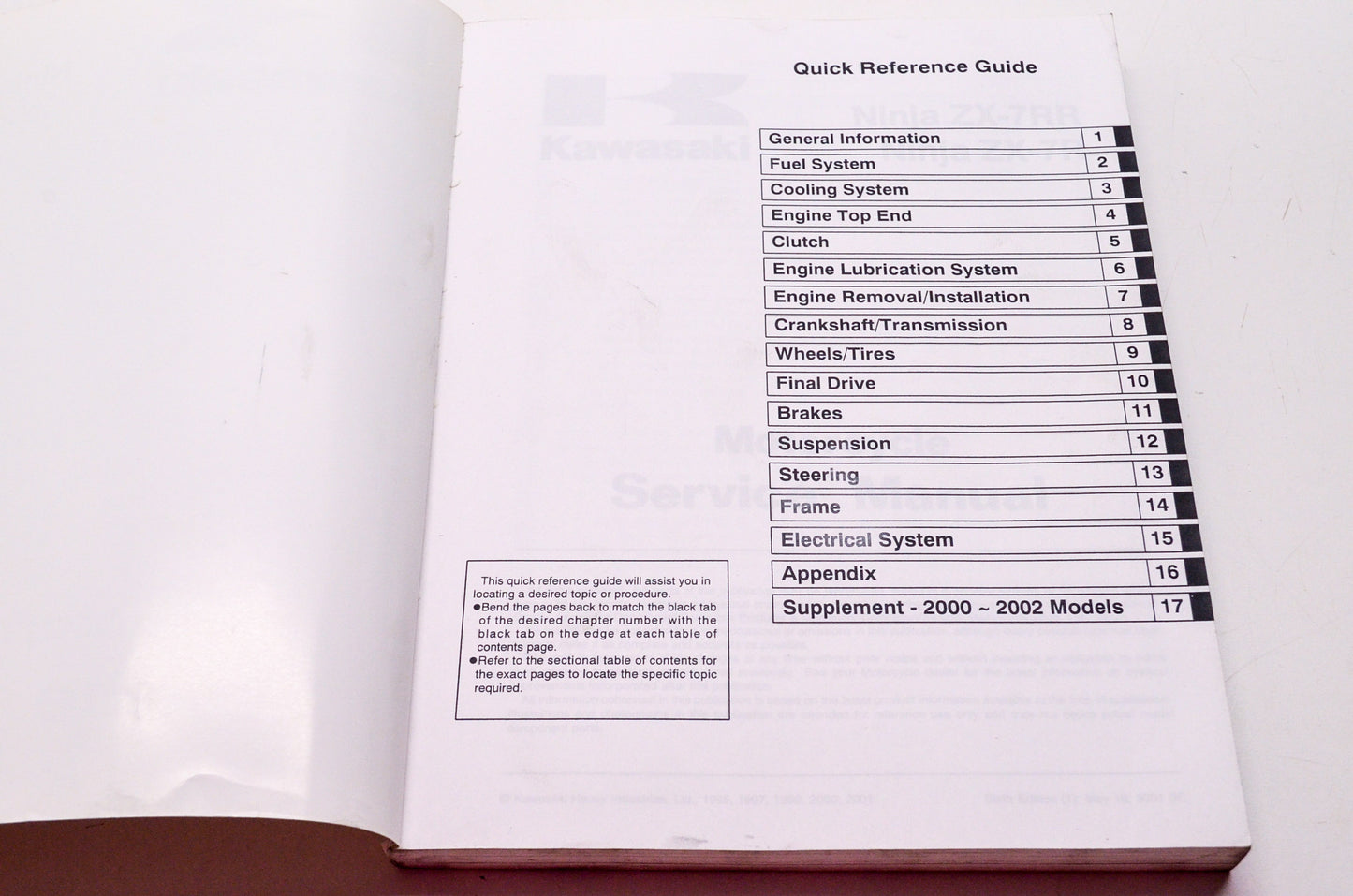 OEM Kawasaki 99924-1193-06 Service Manual ZX750