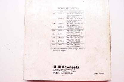 OEM Kawasaki 99924-1193-06 Service Manual ZX750