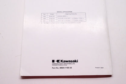 OEM Kawasaki 99924-1185-53 Service Manual Supplement ZL600B