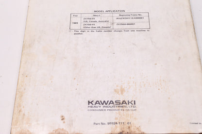 OEM Kawasaki 99924-1112-01 Service Manual ZX750H1
