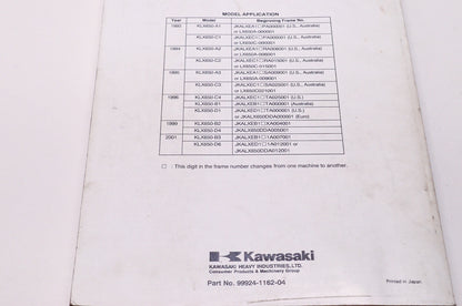 OEM Kawasaki 99924-1162-04 Service Manual KLX650