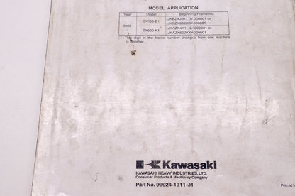 OEM Kawasaki 99924-1311-01 Service Manual ZX600K/ZX636B