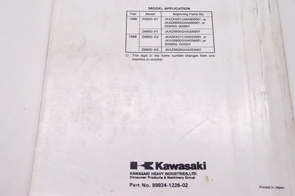 OEM Kawasaki 99924-1226-02 Service Manual ZX600G