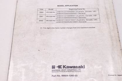 OEM Kawasaki 99924-1260-03 Service Manual VN1500N/T