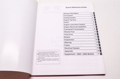 OEM Kawasaki 99924-1089-59 Service Manual Supplement ZG1200B