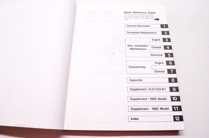 OEM Kawasaki 99924-1026-03 Service Manual KZ1000J/K/M/R