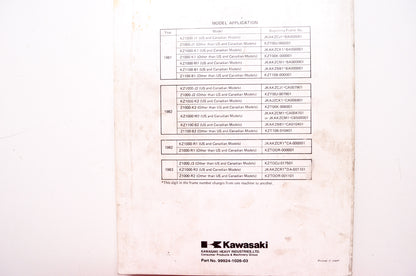 OEM Kawasaki 99924-1026-03 Service Manual KZ1000J/K/M/R