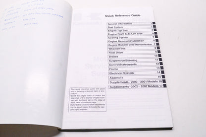 OEM Kawasaki 99924-1080-63 Service Manual Supplement KL650A