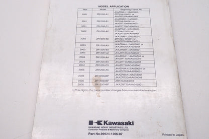 OEM Kawasaki 99924-1266-07 Service Manual ZR1200A
