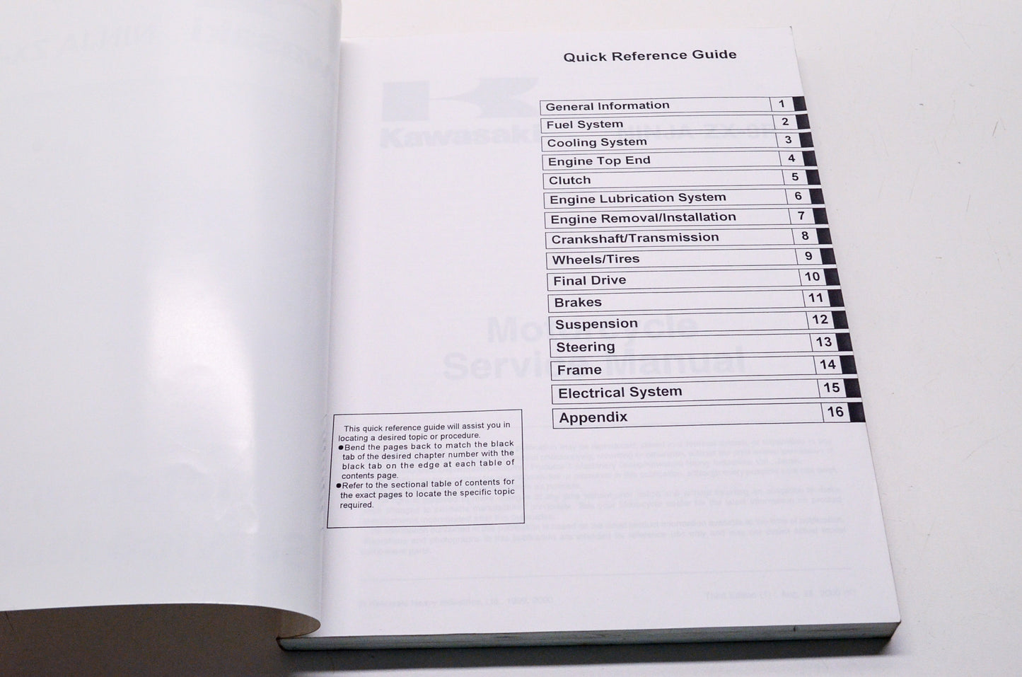 OEM Kawasaki 99924-1255-03 Service Manual ZX900E
