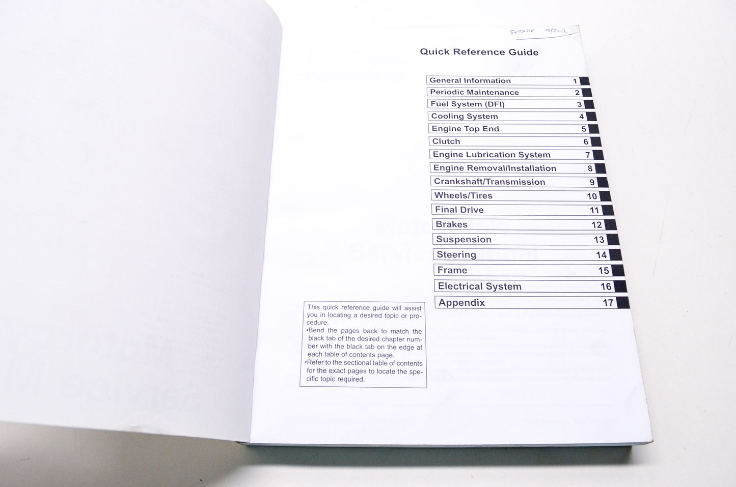OEM Kawasaki 99924-1459-31 Service Manual KX250Z