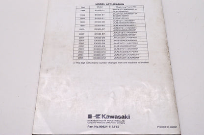 OEM Kawasaki 99924-1172-57 Service Manual Supplement EX500D