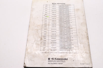 OEM Kawasaki 99924-1265-07 Service Manual KX85A/100D