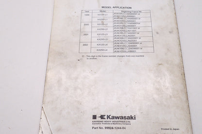 OEM Kawasaki 99924-1244-04 Service Manual KX125/250L