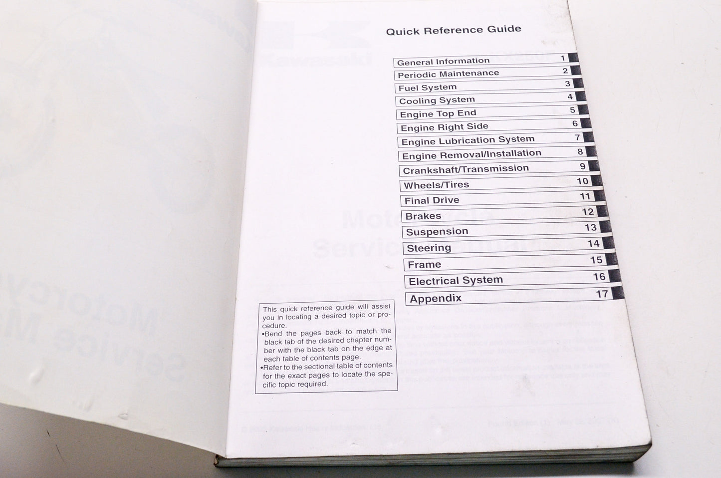 OEM Kawasaki 99924-1354-04 Service Manual KX250T