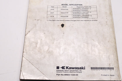 OEM Kawasaki 99924-1354-04 Service Manual KX250T