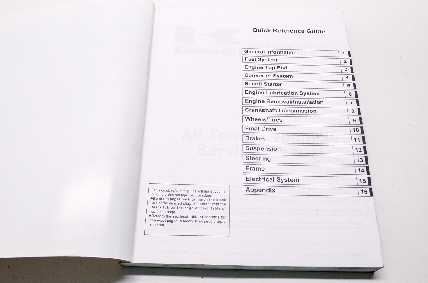 OEM Kawasaki 99924-1239-04 Service Manual KVF300