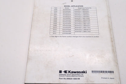 OEM Kawasaki 99924-1363-06 Service Manual KVF650F/G